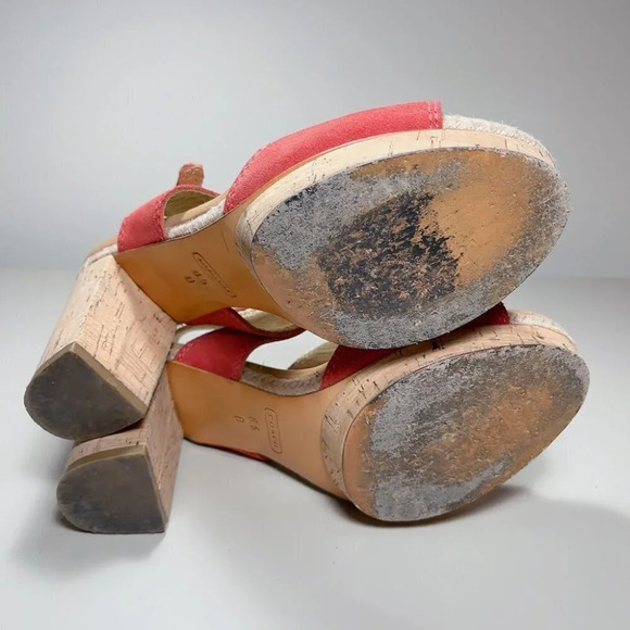 Coach Valeann Tulip Suede Cork Platform Sandal - Picture 10 of 14